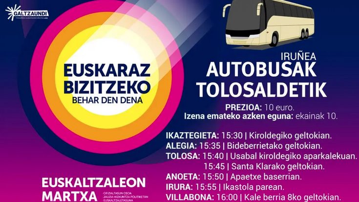 Iruñera joateko autobusak antolatu ditu Galtzaundik