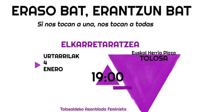Elkarretaratzera deitu dute gaur, Gabon gauean Tolosan gertatutako bortxaketa saiakeragatik
