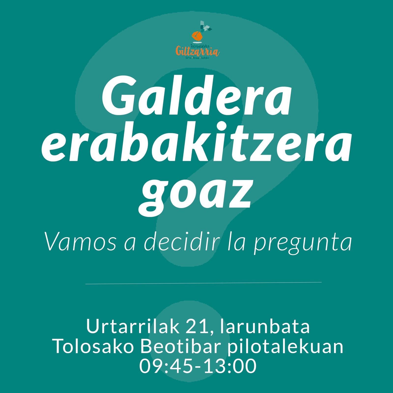 Galdera erabakitzera goaz