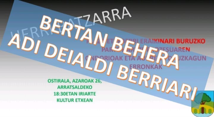 Plaza Etxeberriren inguruko herri batzarra, atzeratua