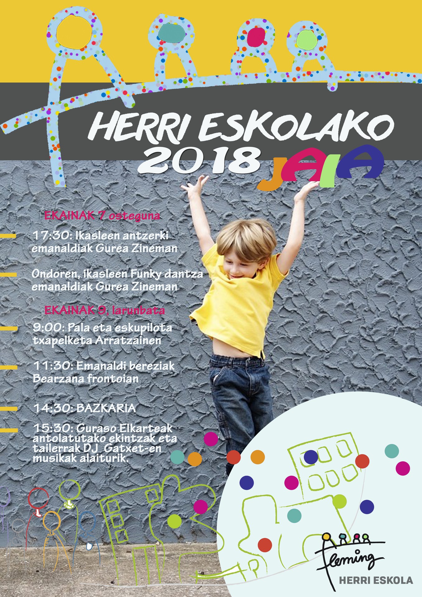 Herri eskolako jaia izango da larunbatean