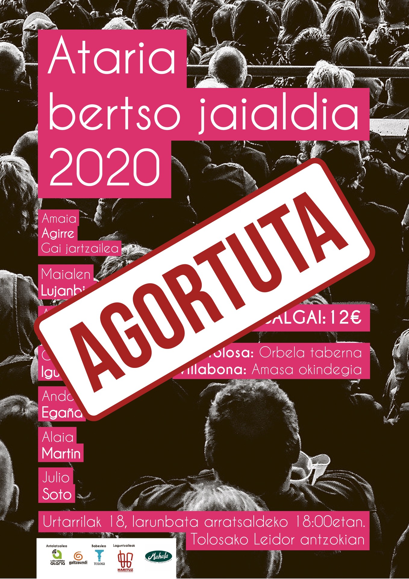 Ataria bertso jaialdiko sarrerak agortuta