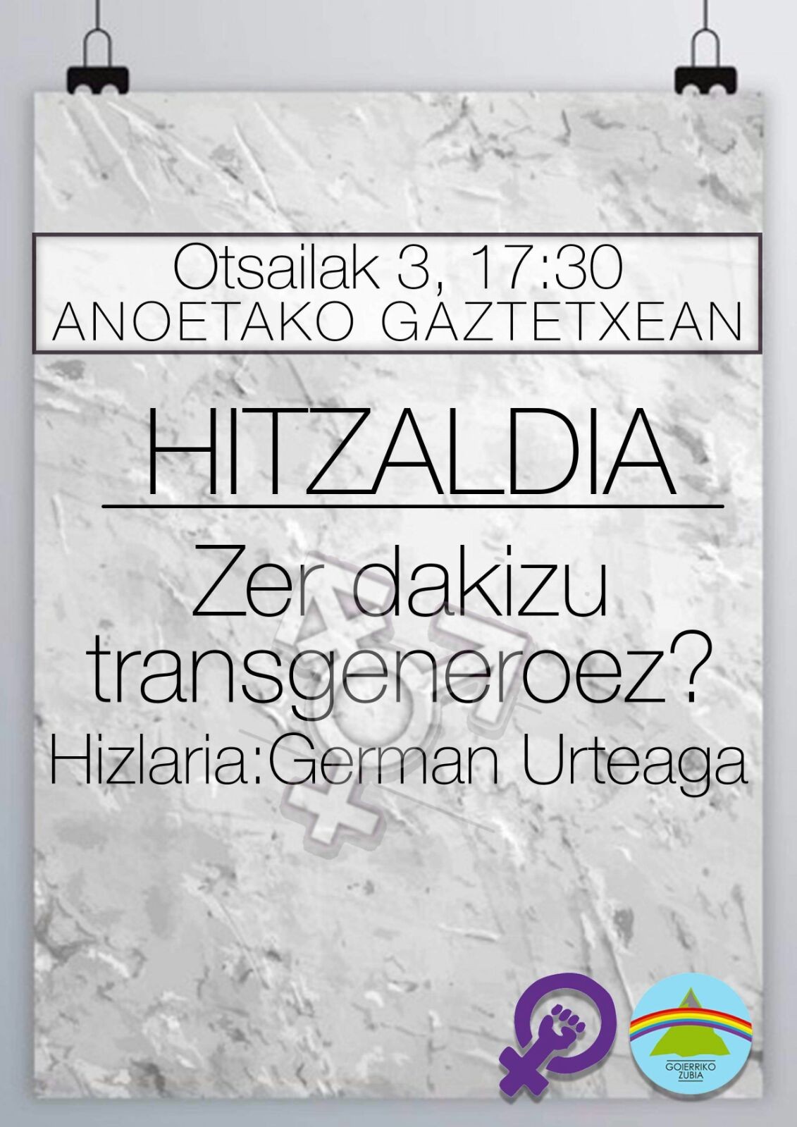Transgeneroei buruzko hitzaldia