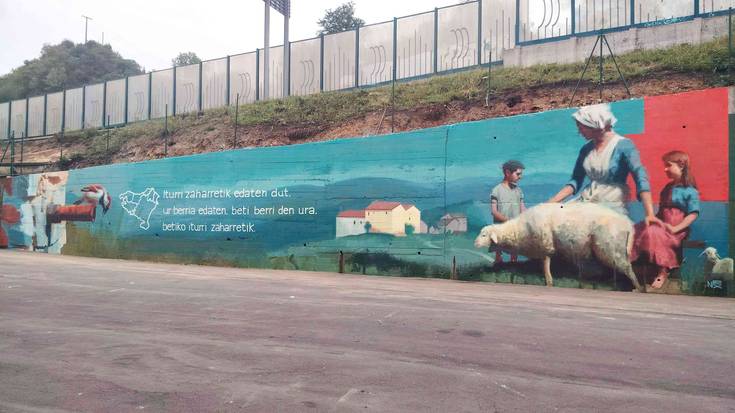 Mural berria Txermingo ikastolaren alboko horman