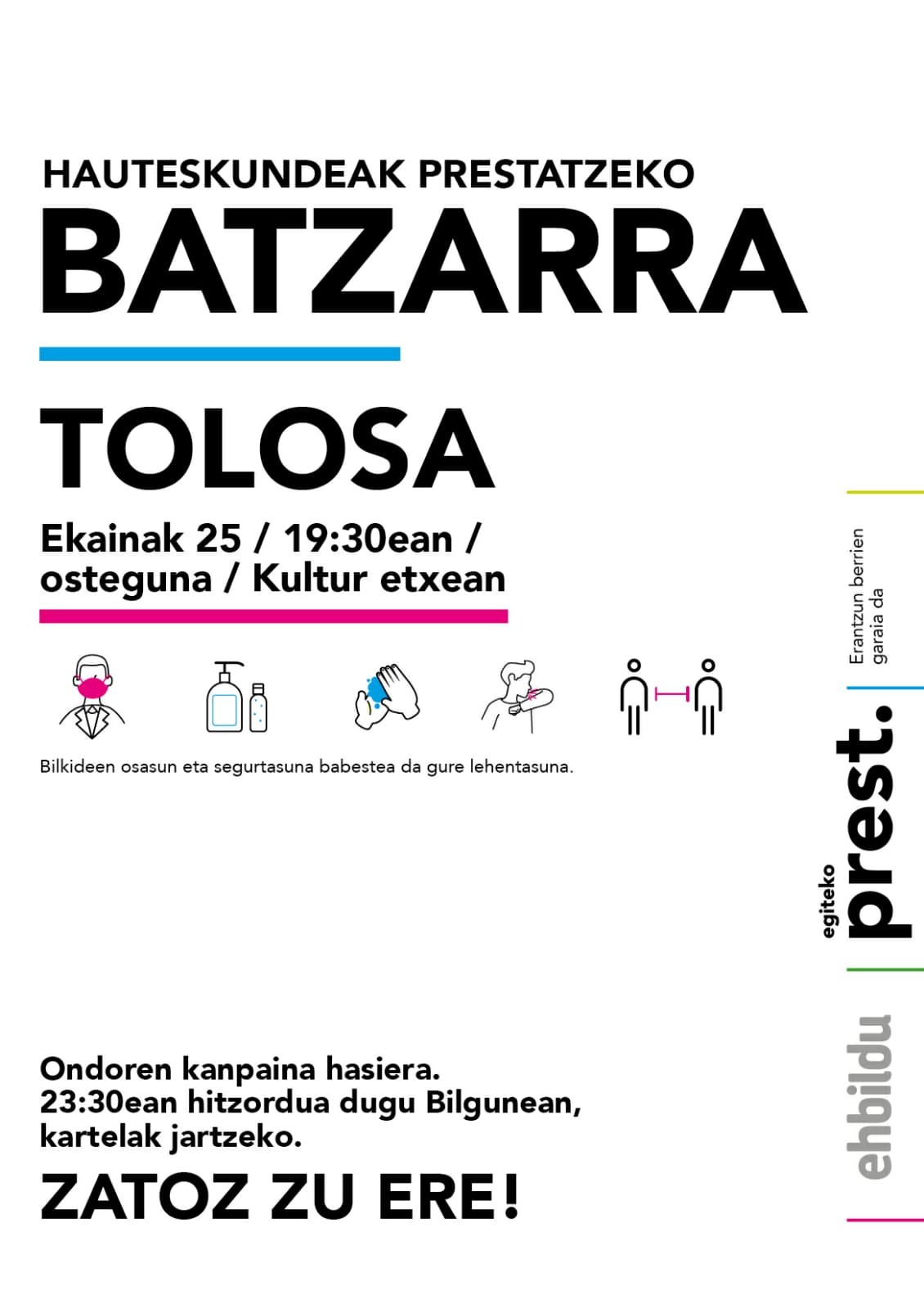Hauteskundeak prestatzeko batzarra, ostegunean