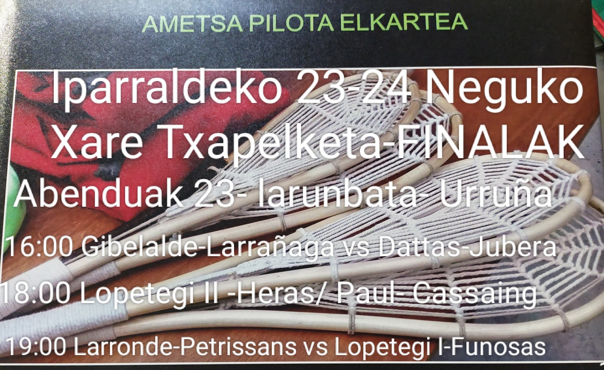 Irurarrak Iparraldeko Xare Txapelketaren finaletan!