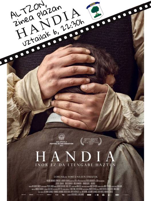 'Handia' filma Altzoko plazan ikusteko aukera