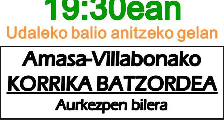 Amasa-Villabonako Korrika batzordea asteartean