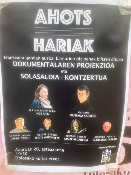 Dokumental proiekzioa eta solasaldi-kontzertua