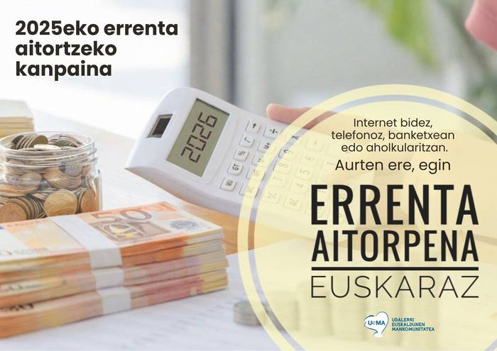 Errenta aitorpena ere euskaraz egiteko deia egin dute