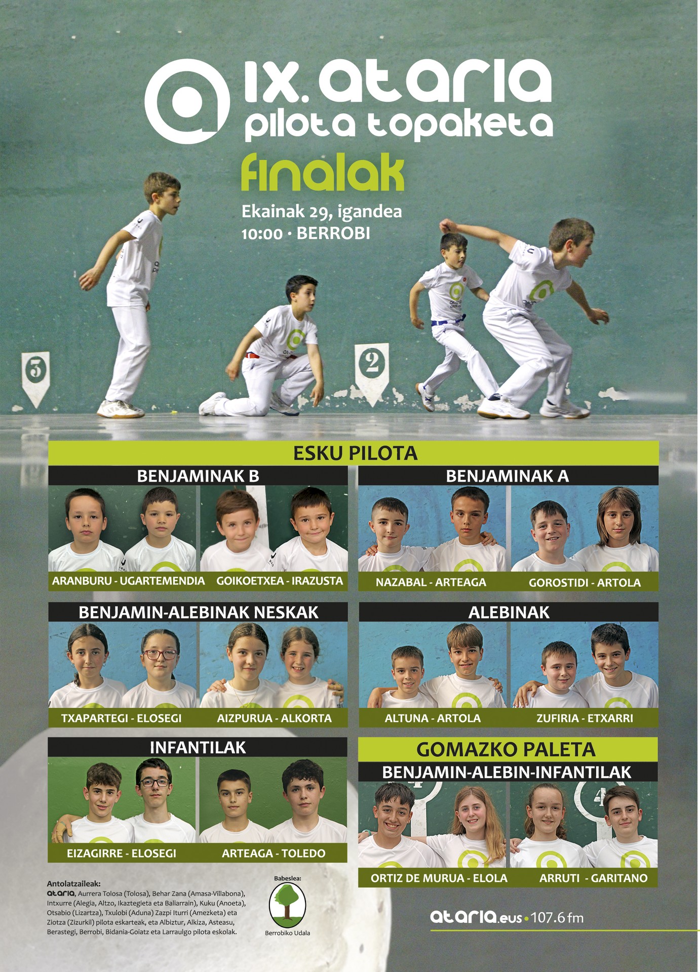Finalistak erabakita daude