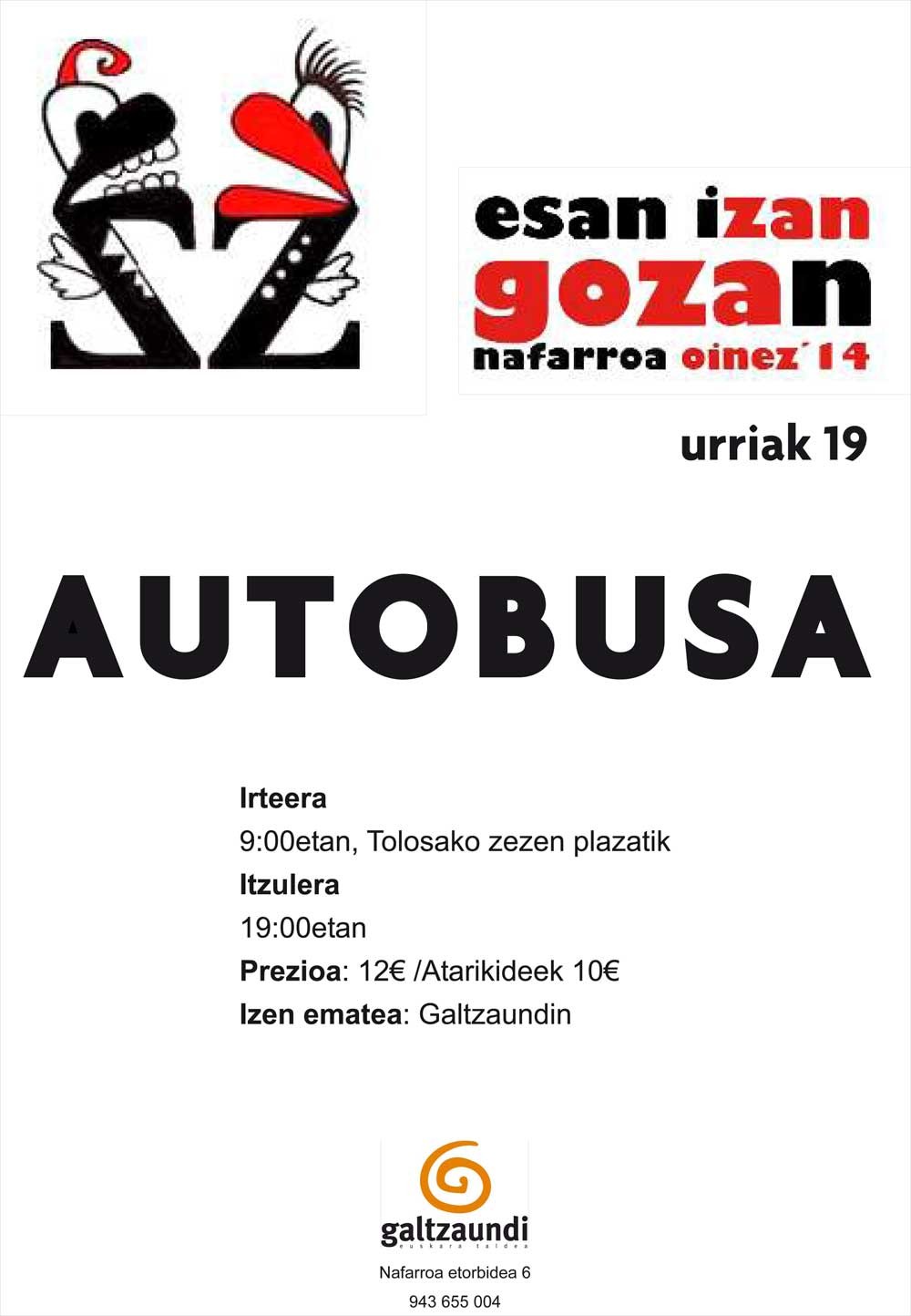 Nafarroa Oinez-era joateko autobusa