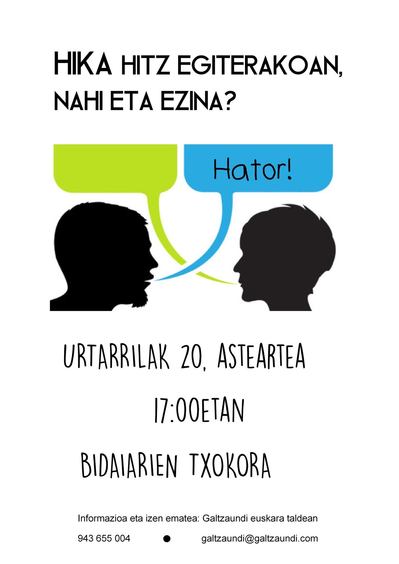 Hika praktikatzeko taldea urtarrilaren 20an bilduk