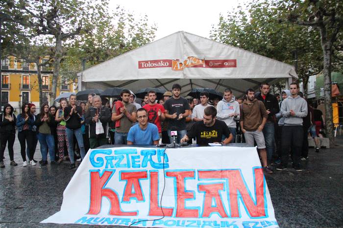 Gazteak Kalean plataforma sortu dute, "jazarpen polizialari" erantzuteko 
