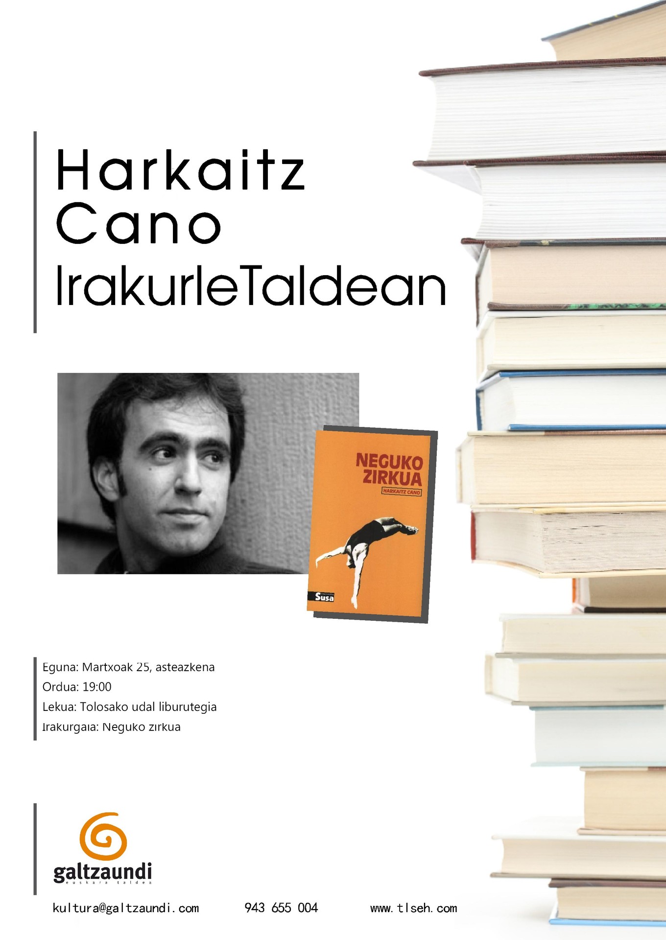 Tolosako irakurle taldeak datorren asteazkenean, h