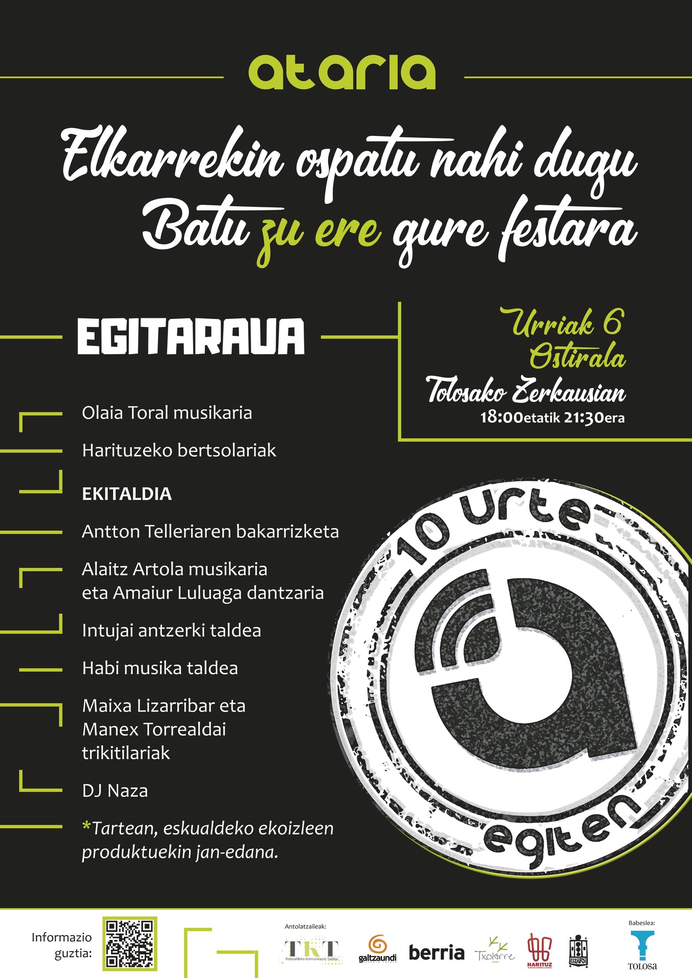 Elkarrekin ospatu nahi dugu urteurrena