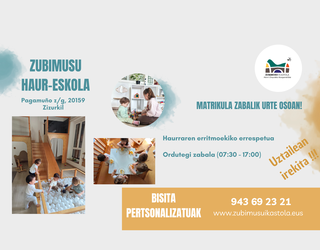 Haur eskolako matrikula urte osoan zabalik!