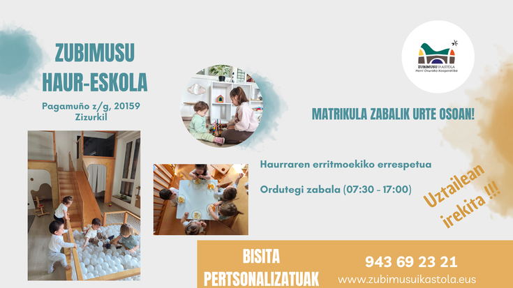 Haur eskolako matrikula urte osoan zabalik!