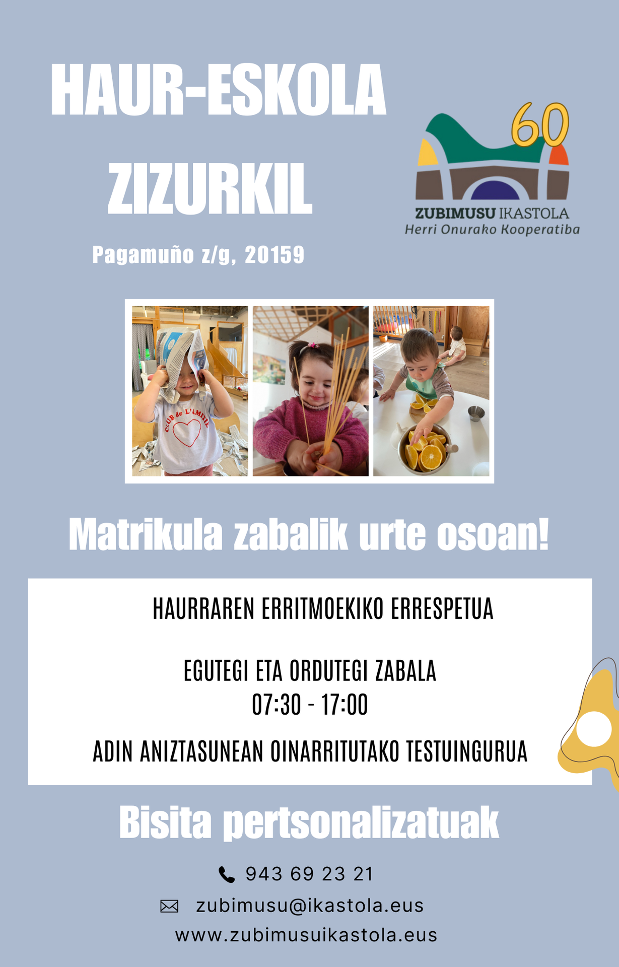 Zubimusuko haur-eskolako matrikula zabalik!