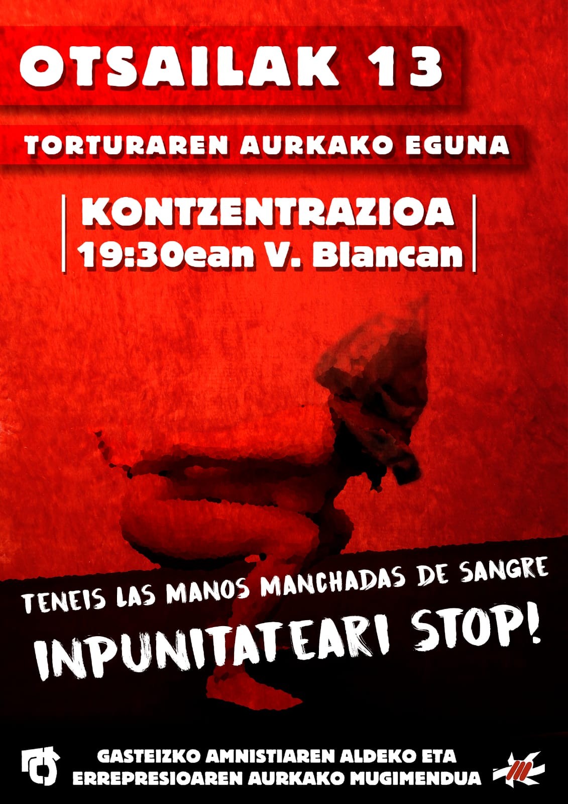 Torturaren Aurkako Egunean, elkarretaratzeak deitu ditu AEMk