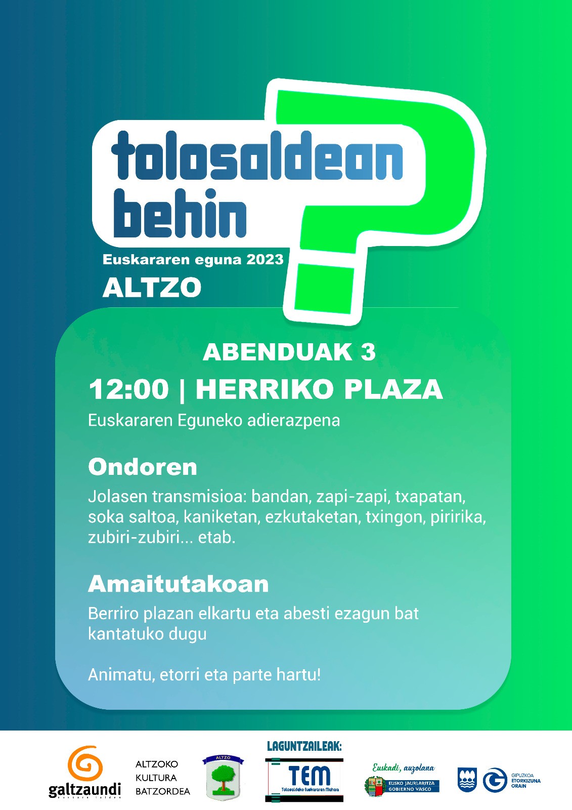 Euskararen Nazioarteko Eguna: solas eta jolas