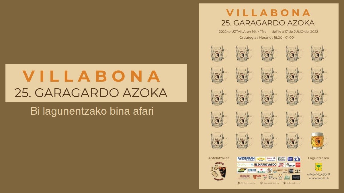 Villabonako Garagardo Azokan afaltzeko aukera izango dute bi Atarikidek