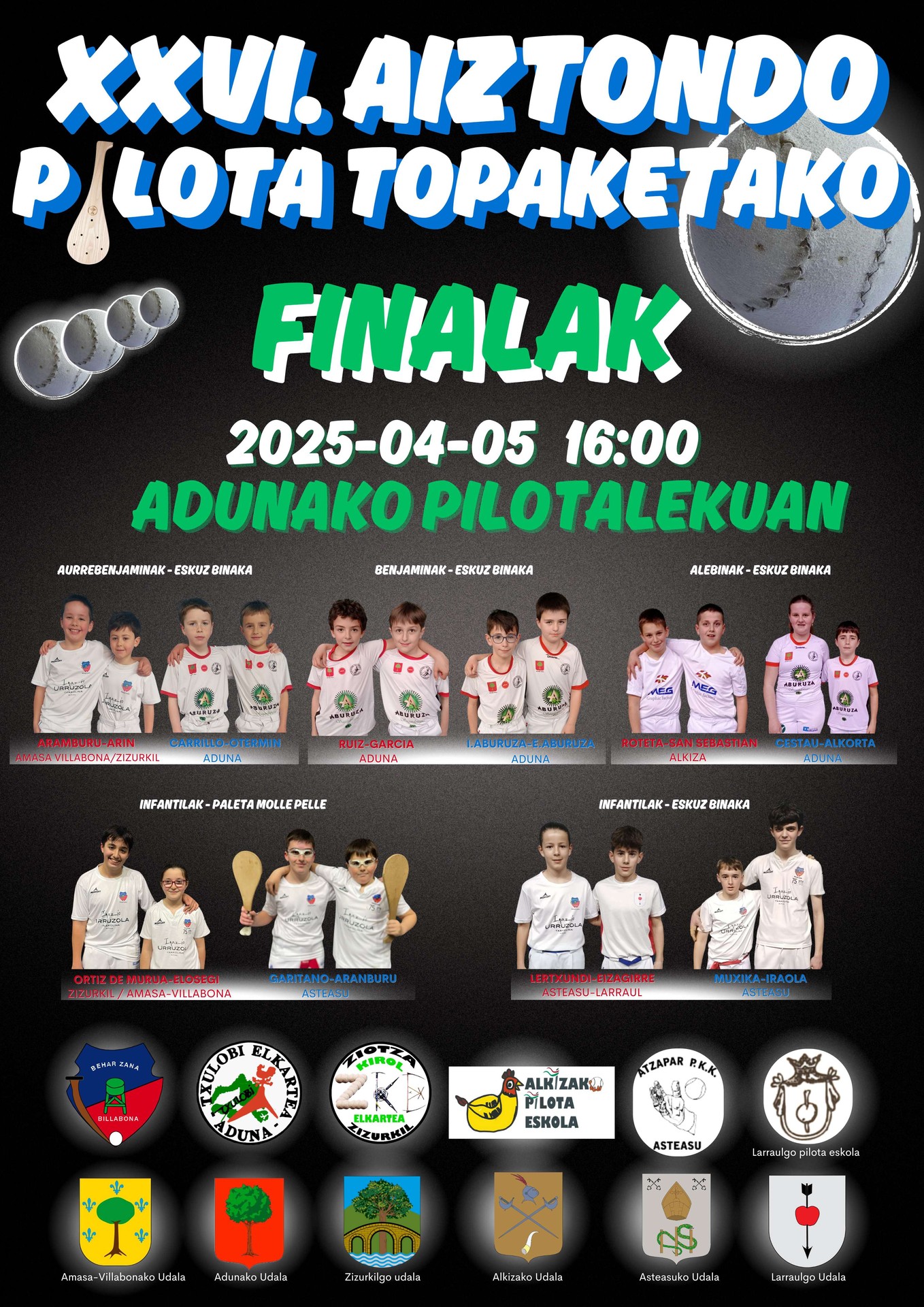 52 pilota partida asteburuan