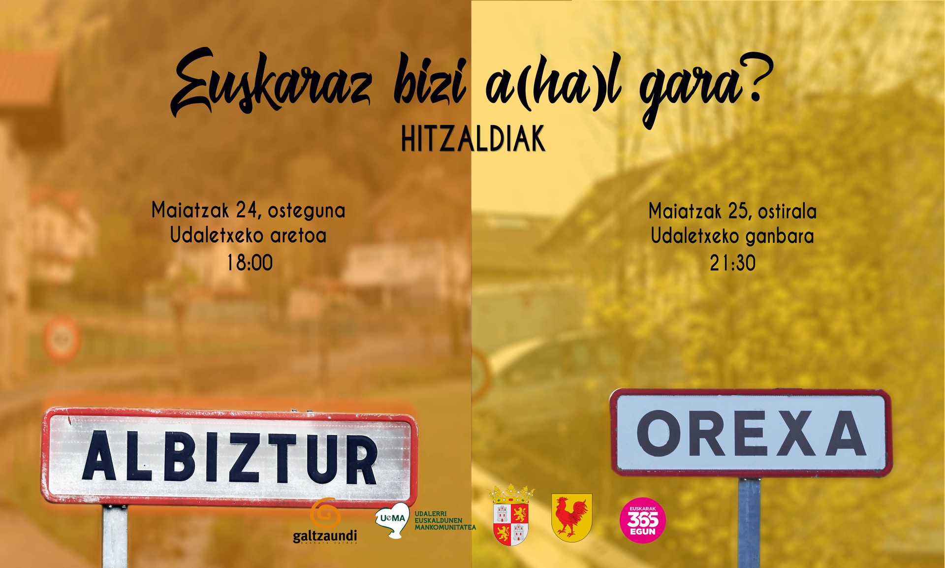 Euskararen egoeraz hausnartzeko azken bi hitzorduak, Albizturren eta Orexan