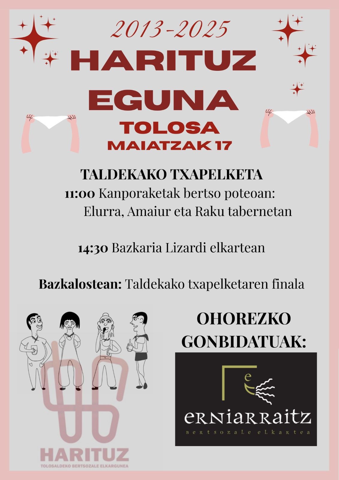 HARITUZ EGUNA ospatuko da maiatzaren 17an Tolosan