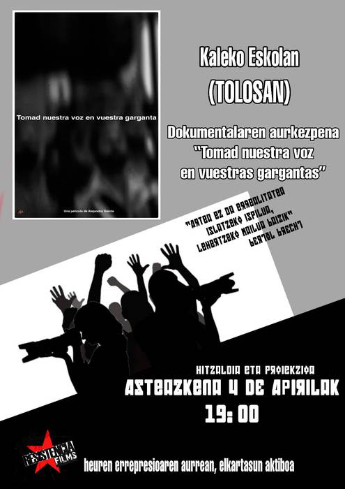 Tomad nuestra voz en vuestras gargantas, dokumentala