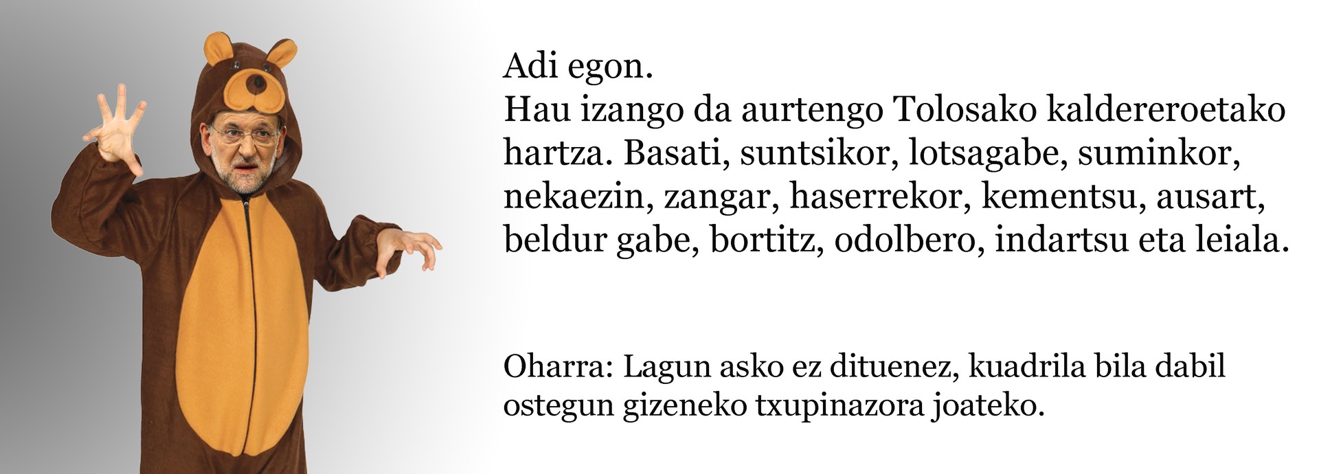 Tolosako kaldereroetako hartza