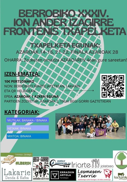 Berrobiko XXXIV. Ion Ander Izagirre Frontenis Txapelketa