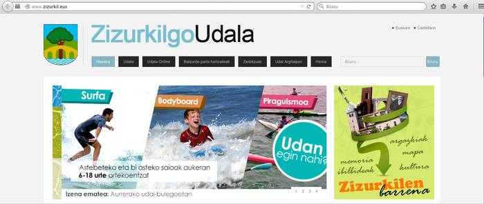 Gaurtik aurrera Zizurkilgo Udalaren webgunea 'www.zizurkil.eus' izango da