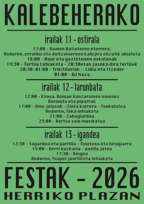 Kalebeherako festak