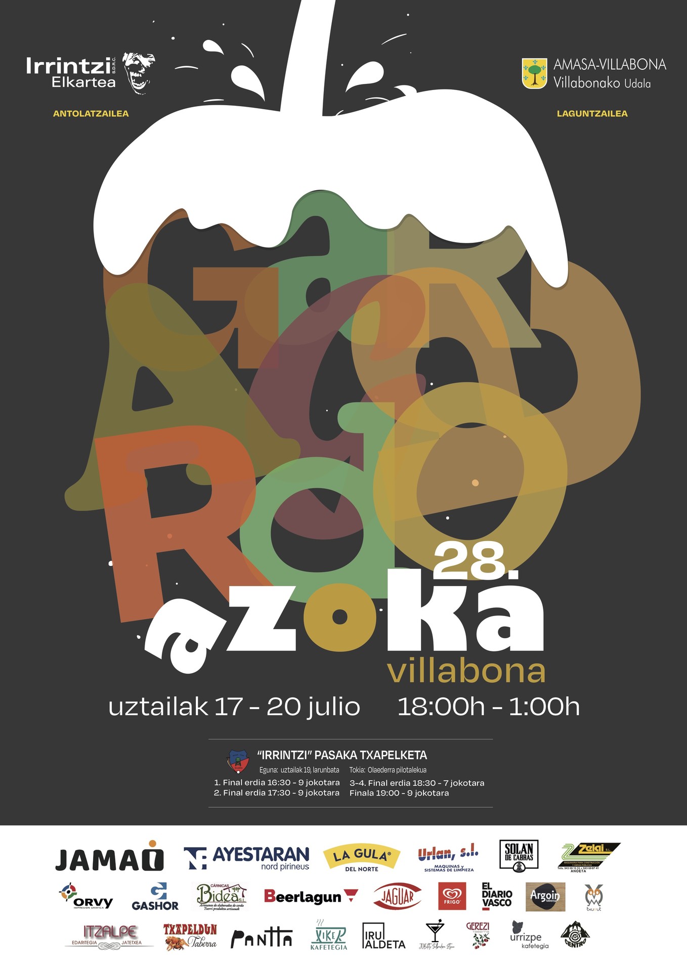 Villabonako 28. Garagardo Azokarako afari-txartelak zozketan