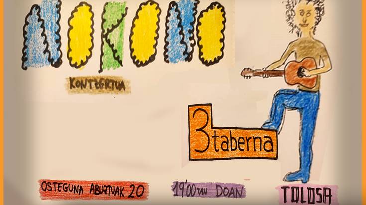 Nokono kantautorearen kontzertua 3 Tabernaren aurreko plazan