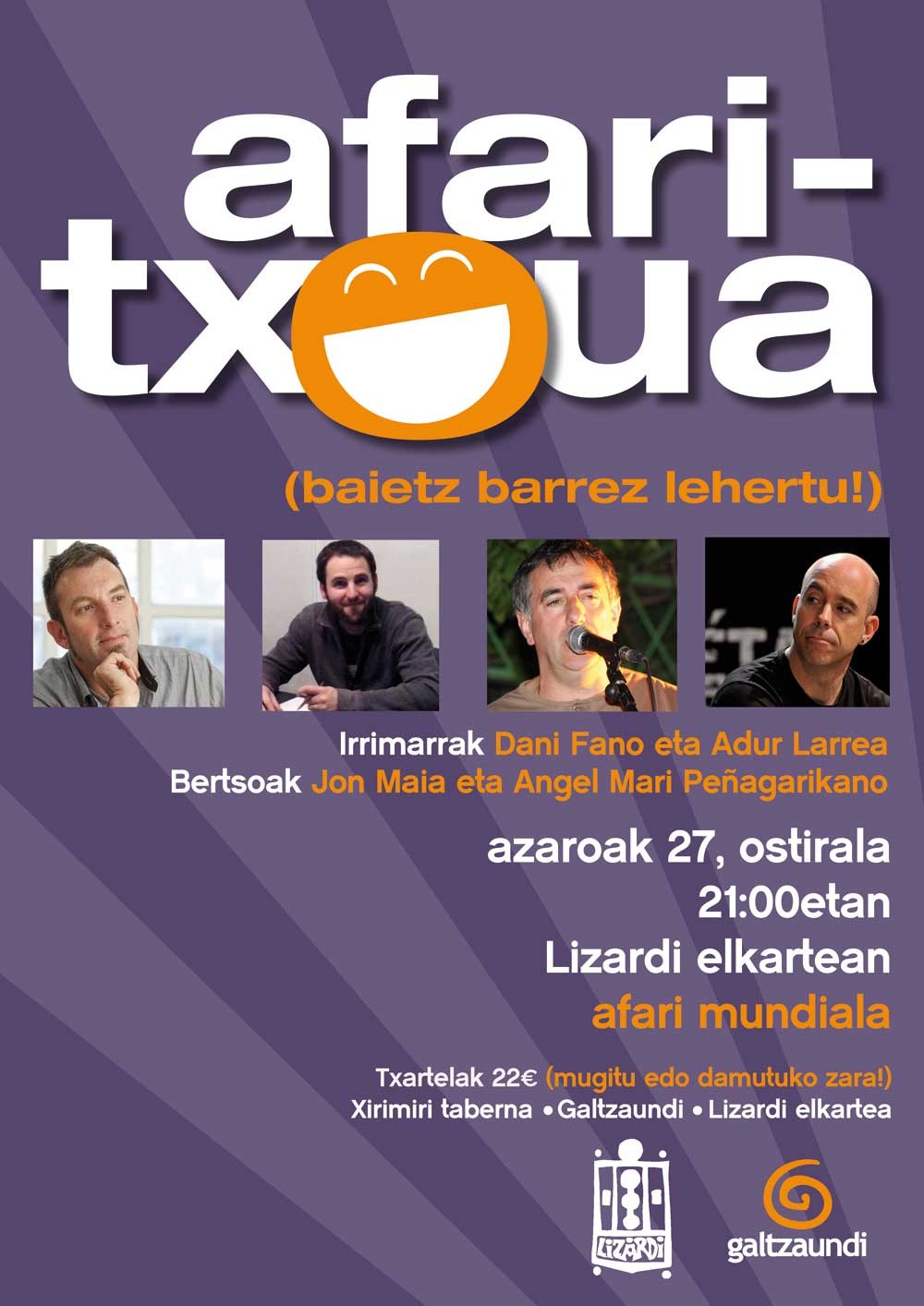 Afaritxoua, hilaren 27an Lizardi Elkartean