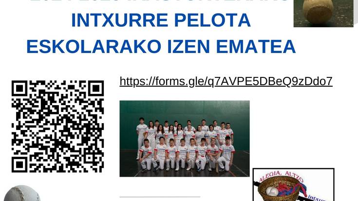 Ikasturte berrirako pilota eskolan izena emateko epea zabalik da