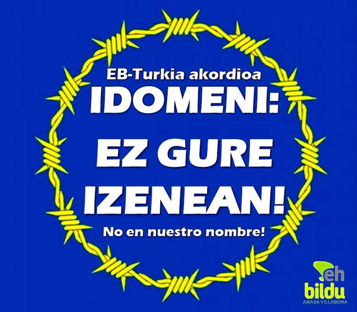 "Idomeni: Ez gure izenean!" kanpaina burutu du Amasa Villabonako EH Bilduk. 1 1458647614183