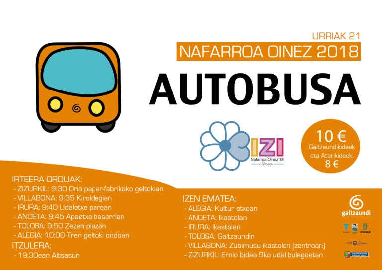 Altsasuko Nafarroa Oinezera, autobusez, Tolosaldetik