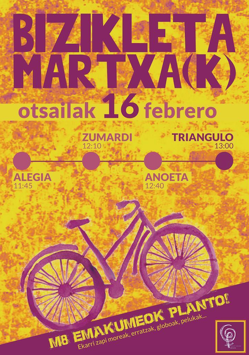 Bizikleta martxa(k), M8 greba feminista