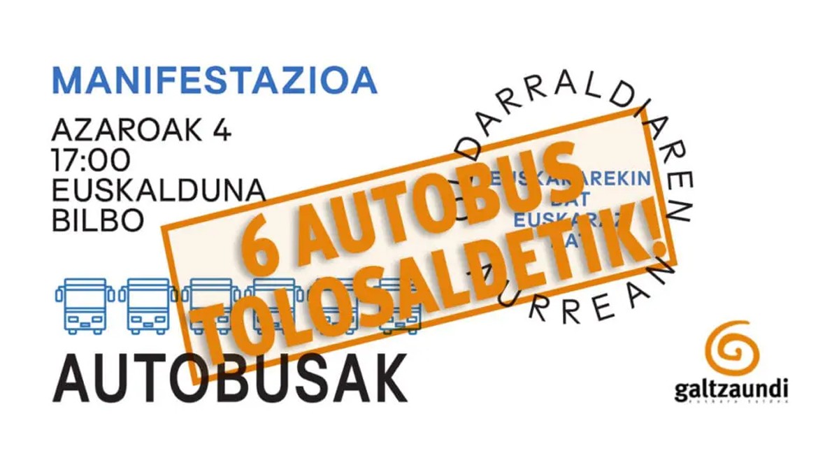 Sei autobus joango dira Tolosaldetik Bilbora