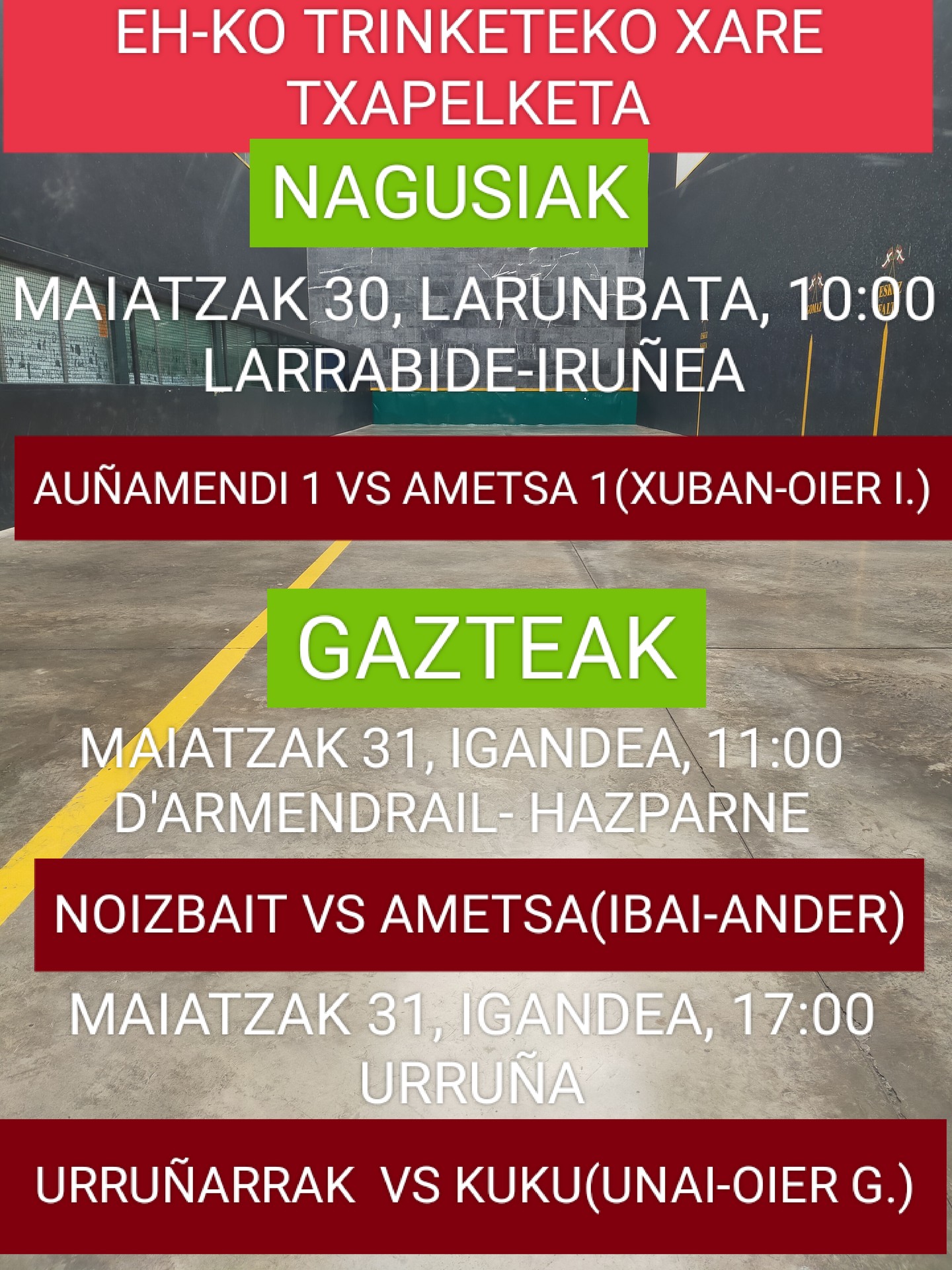 Bete-beteko asteburua!