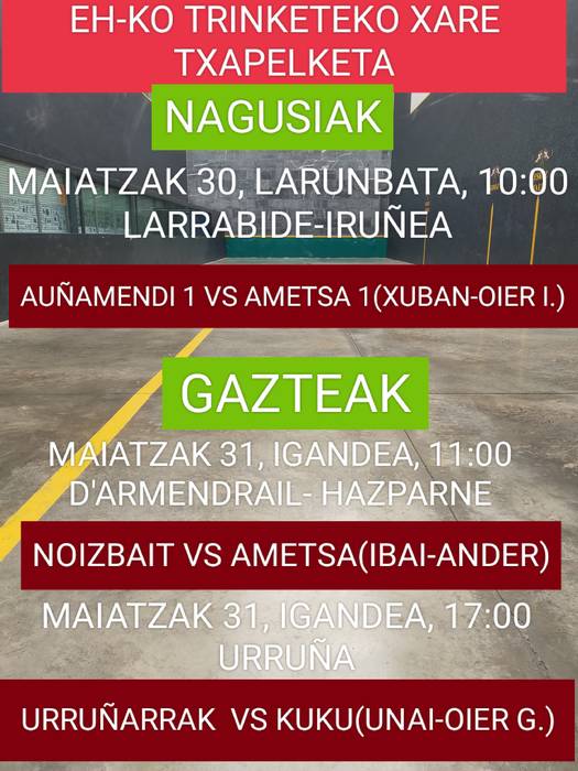 Bete-beteko asteburua!