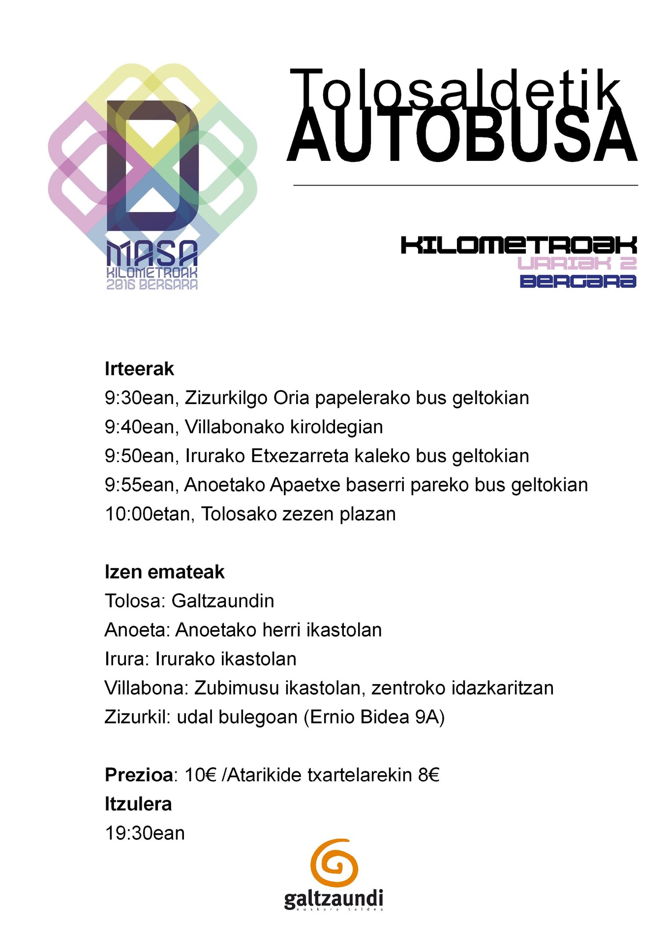 KMra joateko autobusa antolatu du Galtzaundi euskara taldeak