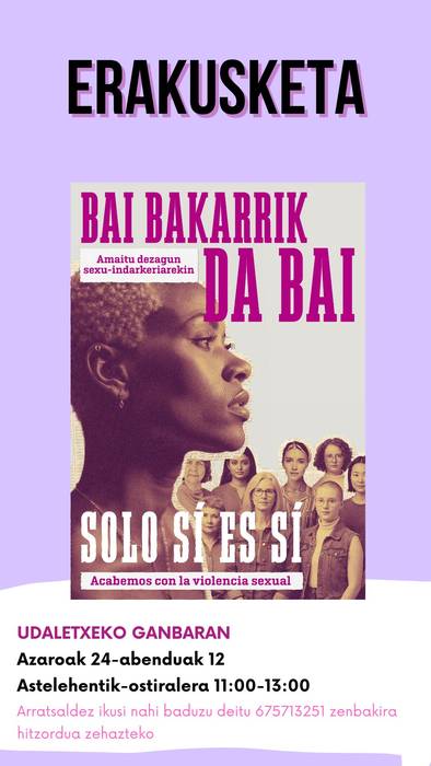 Erakusketa. 'Bai bakarrik da bai'