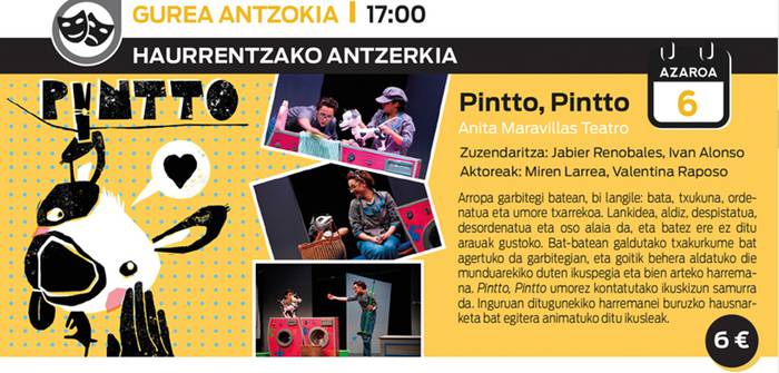 'Pintto, Pintto" haurrentzako antzerkia, igandean