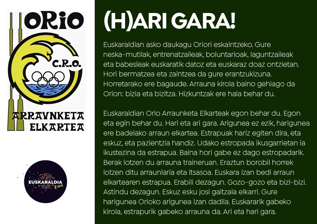 Tolosaldeko Orio zaleak harro egoteko moduan daude