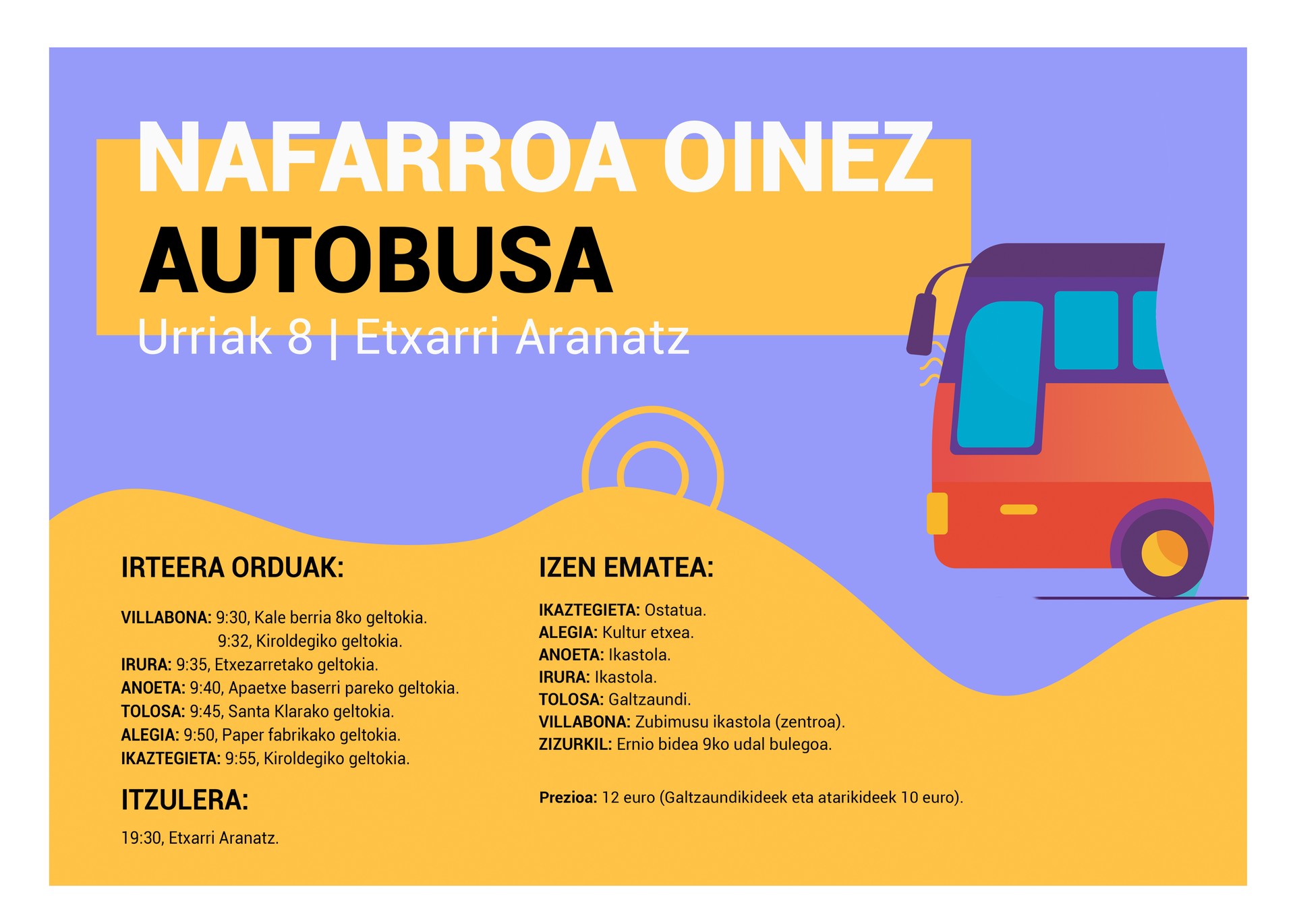 Nafarroa Oinezera autobusez joateko aukera duzu Tolosaldetik