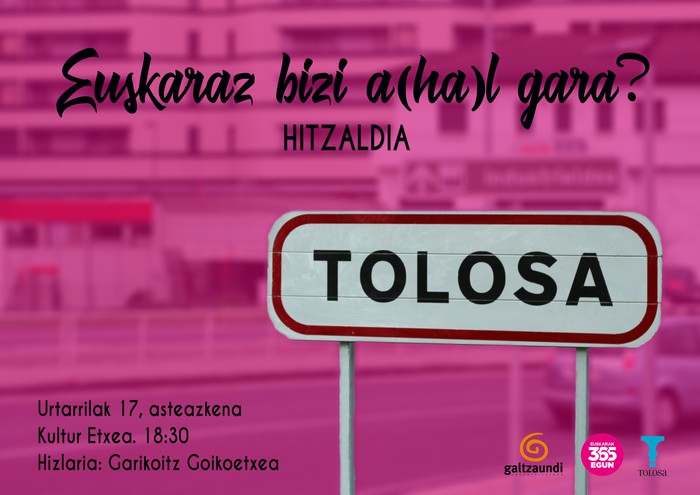 "Euskaraz bizi a(ha)l gara?" Hitzaldia